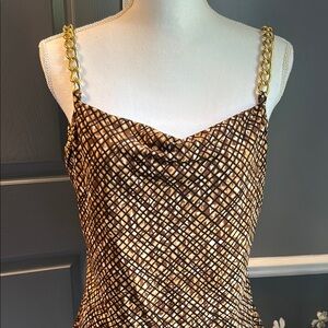 Brown and Cream Fitted Camisole